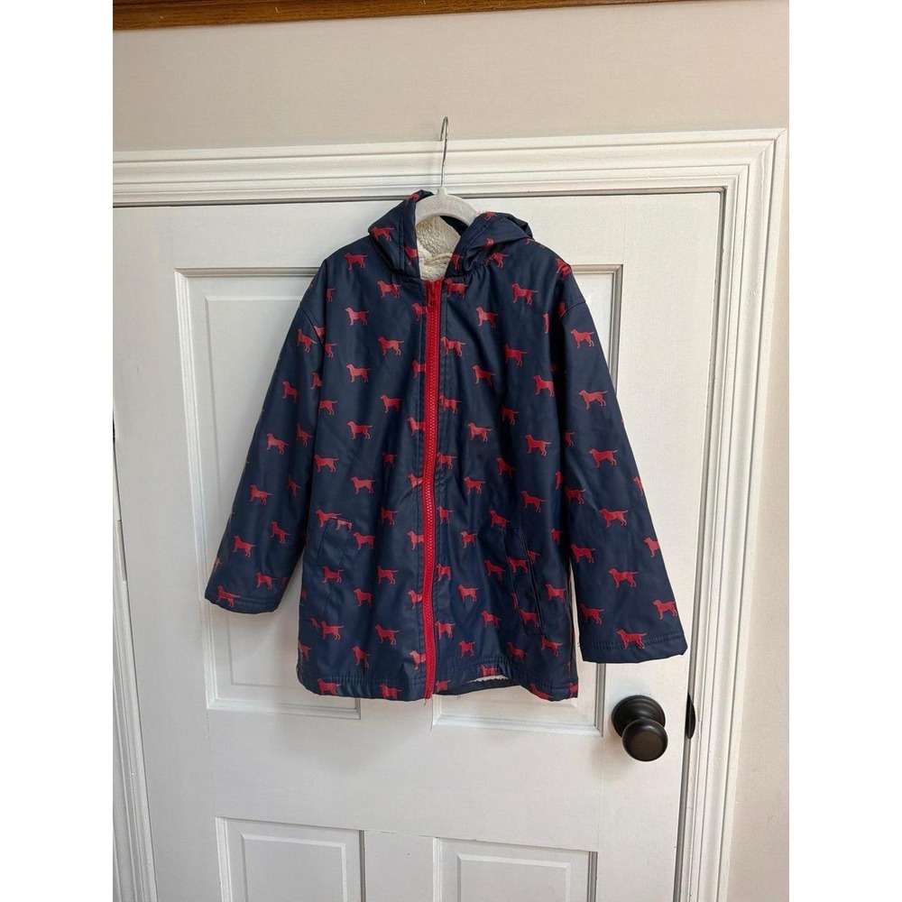 Hatley Kids fleece-lined rain jacket dog theme playful boys 6